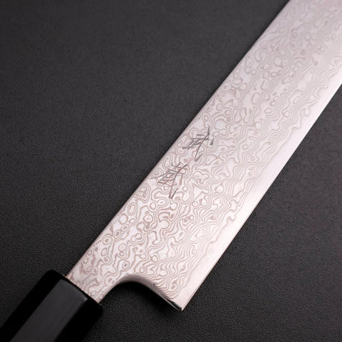 Sujihiki SLD Damascus Buffalo Magnolia Handle 240mm (9.4”)-[Musashi]-[Japanese-Kitchen-Knives]