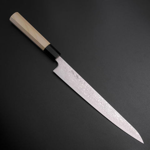 Sujihiki SLD Damascus Buffalo Magnolia Handle 240mm (9.4”)-[Musashi]-[Japanese-Kitchen-Knives]