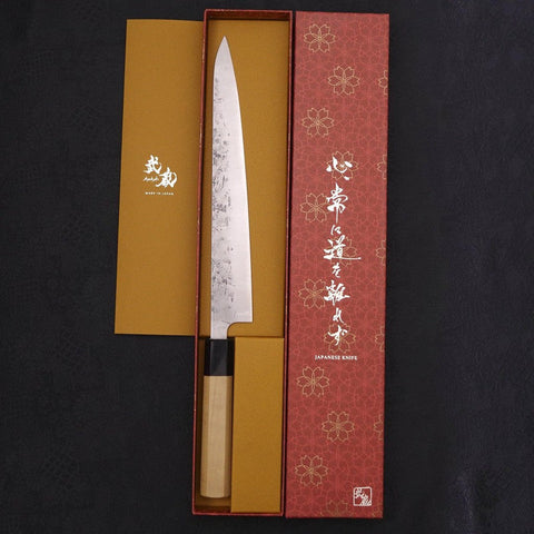 Sujihiki SLD Nashiji Washi Mango de Magnolia con Cuerno de Búfalo 240mm