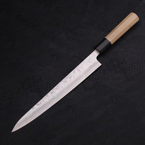 Sujihiki Silver Steel #3 Nashiji Buffalo Magnolia Handle Handle 240mm (9.4”)