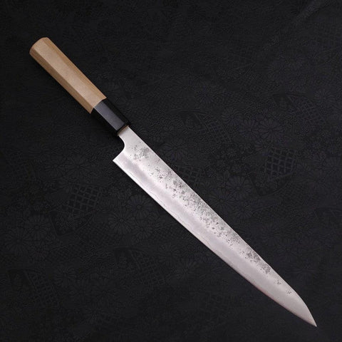 Sujihiki Silver Steel #3 Nashiji Buffalo Magnolia Handle Handle 240mm (9.4”)