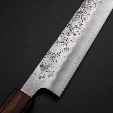 Sujihiki Silver Steel #3 Nashiji Sumi Urushi Handle 240mm-[Musashi]-[Japanese-Kitchen-Knives]