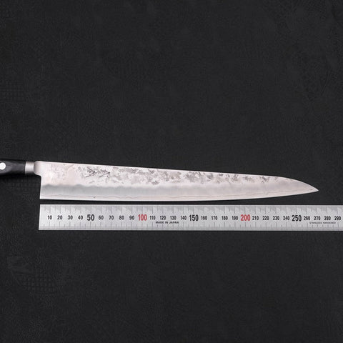 Sujihiki Silver Steel #3 Nashiji Western Handle 270mm (10.6”)-[Musashi]-[Japanese-Kitchen-Knives]