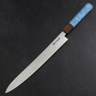 Sujihiki Silver Steel #3 Nickel Damascus Buffalo Turquoise Handle 270mm-[Musashi]-[Japanese-Kitchen-Knives]