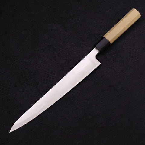 Sujihiki Silver Steel #3 Pulido Mango de Magnolia con Cuerno de Búfalo 240mm