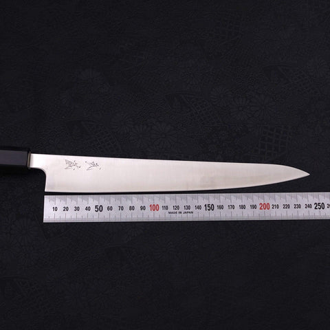 Sujihiki Silver Steel #3 Pulido Mango de Magnolia con Cuerno de Búfalo 240mm