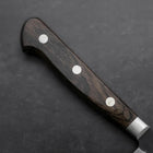 Sujihiki Stainless Clad Blue Super Kurouchi Tsuchime Western Brown Handle 240mm-[Musashi]-[Japanese-Kitchen-Knives]