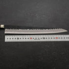 Sujihiki Stainless Clad Blue Super Kurouchi Tsuchime Western Brown Handle 240mm-[Musashi]-[Japanese-Kitchen-Knives]