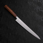 Sujihiki Stainless Clad Blue Super Polished Sumi Urushi Handle 240mm-[Musashi]-[Japanese-Kitchen-Knives]