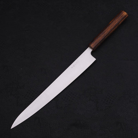 Sujihiki Stainless Clad Blue Super Polished Sumi Urushi Handle 270mm-[Musashi]-[Japanese-Kitchen-Knives]