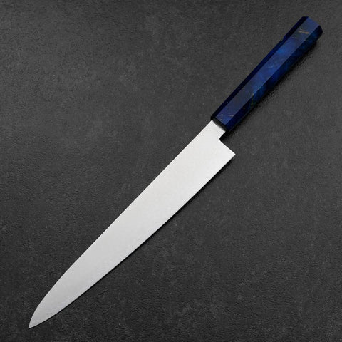 Sujihiki VG-10 Damascus Blue Birch Handle 240mm (9.4”)-[Musashi]-[Japanese-Kitchen-Knives]