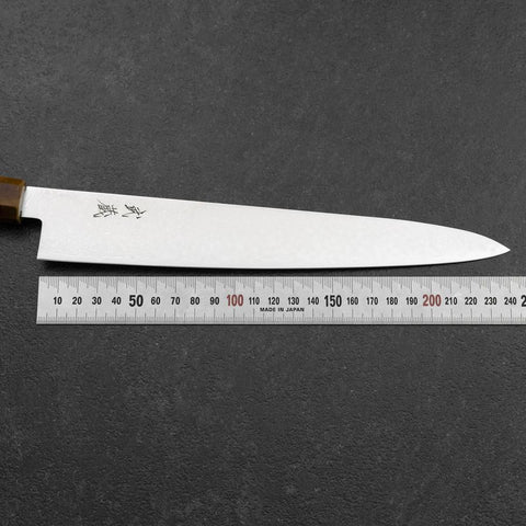 Sujihiki VG-10 Damascus Yellow-Brown Birch Handle 240mm (9.4”)-[Musashi]-[Japanese-Kitchen-Knives]