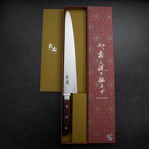 Sujihiki VG-10 Polished Western Mahogany Handle 270mm-[Musashi]-[Japanese-Kitchen-Knives]