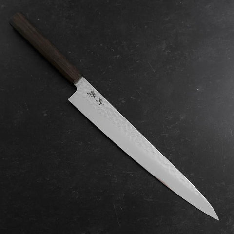 Sujihiki VG-10 Tsuchime Damascus Ashwood Handle 270mm (10.6”)-[Musashi]-[Japanese-Kitchen-Knives]