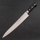 Sujihiki VG-10 Tsuchime Damascus Black Western Handle 245mm-[Musashi]-[Japanese-Kitchen-Knives]