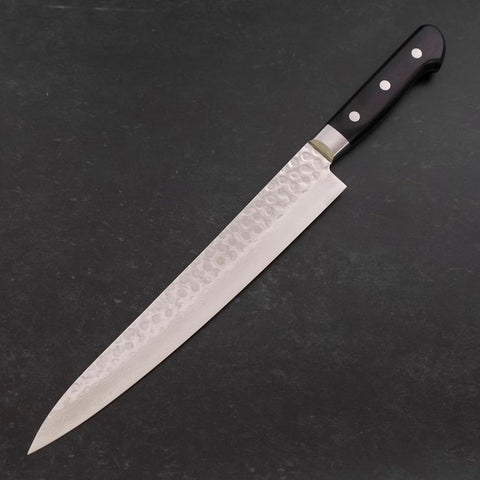 Sujihiki VG-10 Tsuchime Damascus Black Western Handle 245mm-[Musashi]-[Japanese-Kitchen-Knives]