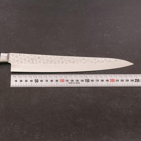 Sujihiki VG-10 Tsuchime Damascus Black Western Handle 245mm-[Musashi]-[Japanese-Kitchen-Knives]