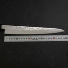 Sujihiki VG-10 Tsuchime Damascus Walnut Handle 240mm-[Musashi]-[Japanese-Kitchen-Knives]