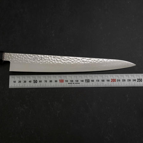 Sujihiki VG-10 Tsuchime Damascus Walnut Handle 240mm-[Musashi]-[Japanese-Kitchen-Knives]