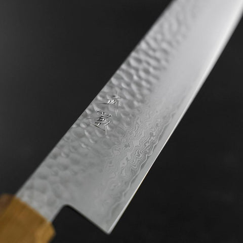 Sujihiki VG-10 Tsuchime Damascus Yaki Urushi Handle 240mm-[Musashi]-[Japanese-Kitchen-Knives]