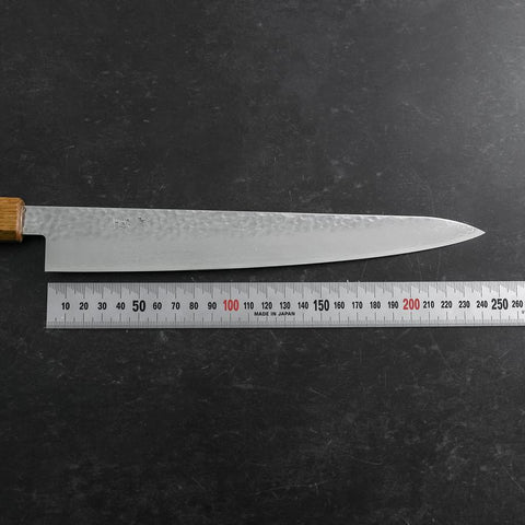 Sujihiki VG-10 Tsuchime Damascus Yaki Urushi Handle 240mm-[Musashi]-[Japanese-Kitchen-Knives]