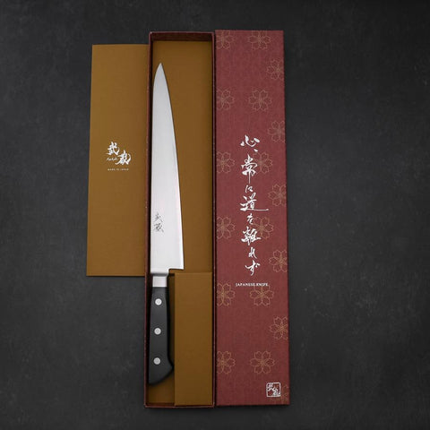 Sujihiki VG-5 Damascus Black Western Handle 235mm-[Musashi]-[Japanese-Kitchen-Knives]