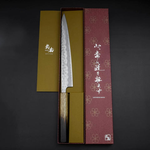Sujihiki White Steel #2 Tsuchime Mango Yaki Urushi 240 mm