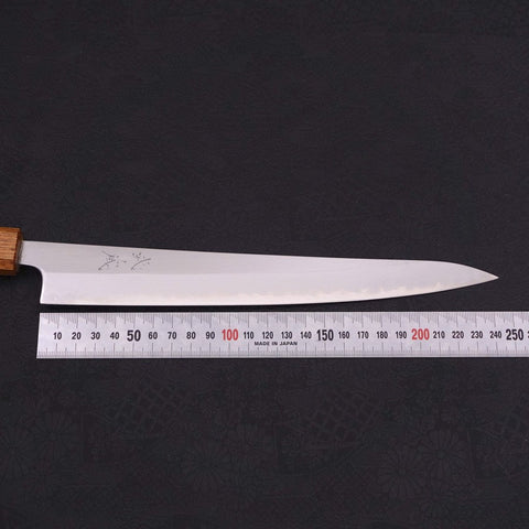 Sujihiki White Steel #1 Yaki Urushi Handle 240mm-[Musashi]-[Japanese-Kitchen-Knives]