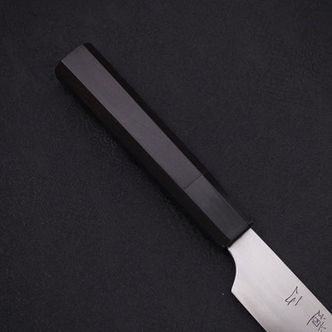 Sujihiki White Steel #2 Super Polished Buffalo Ebony Handle 170mm-[Musashi]-[Japanese-Kitchen-Knives]