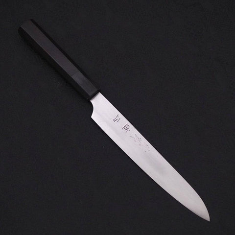 Sujihiki White Steel #2 Super Polished Buffalo Ebony Handle 170mm-[Musashi]-[Japanese-Kitchen-Knives]