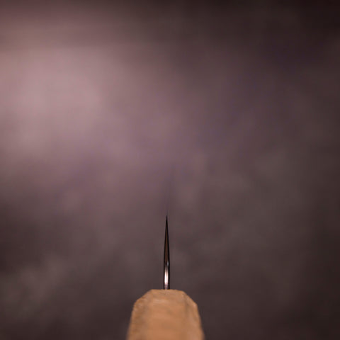 Sujihiki 440C Nashiji Damascus Mirror White Urushi Handle 240mm-[Musashi]-[Japanese-Kitchen-Knives]