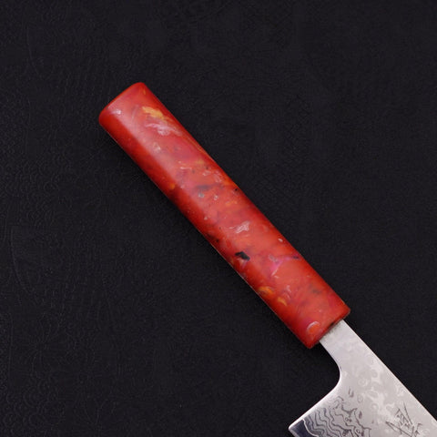Tsushima Knife Kiritsuke VG-10 Damascus Ocean Red Handle 210mm-[Musashi]-[Japanese-Kitchen-Knives]