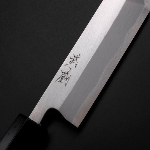 Unagisaki (Edo) Blue Steel #2 Hon-Kasumi Buffalo Ebony Handle 150mm (5.9”)