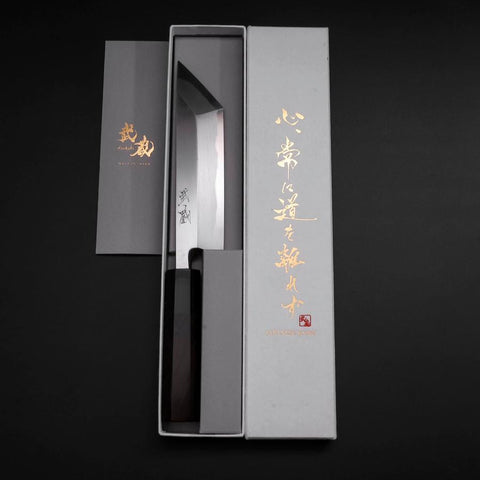 Unagisaki (Edo) Blue Steel #2 Hon-Kasumi Buffalo Ebony Handle 150mm (5.9”)