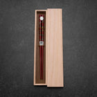 Urushi Gasumi Lacquered Wooden Chopsticks 210mm Red with Paulownia Wooden Box-[Musashi]-[Japanese-Kitchen-Knives]