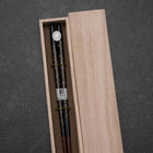Urushi Gasumi Lacquered Wooden Chopsticks 230mm Black with Paulownia Wooden Box-[Musashi]-[Japanese-Kitchen-Knives]