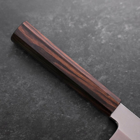 Usuba(Kanto) Honyaki Silver Steel #3 Mirror Ebony Handle 180mm-[Musashi]-[Japanese-Kitchen-Knives]