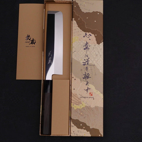 Usuba(Kanto) Honyaki Silver Steel #3 Mirror Finish Buffalo Ebony Handle 180mm (7”)