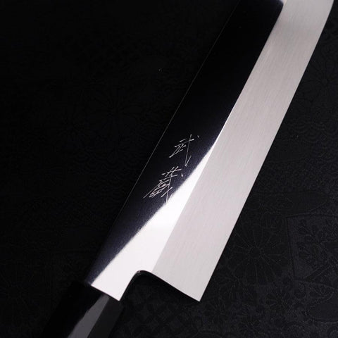 Usuba(Kanto) Honyaki Silver Steel #3 Mirror Finish Buffalo Ebony Handle 180mm (7”)