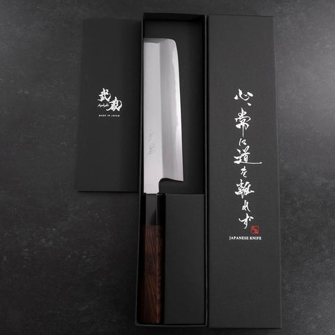Usuba(Kanto) White Steel #2 Kasumi Mango de Ébano con Cuerno de Búfalo 165 mm