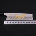 Usuba(Kanto) White Steel #2 Kasumi Chokin Phoenix-Sakura Buffalo Ebony Handle 180mm-[Musashi]-[Japanese-Kitchen-Knives]