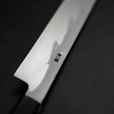 Yanagi Kiritsuke Blue Steel #1 Suminagashi Buffalo Ebony Handle With Sheath 300mm (11.8”)-[Musashi]-[Japanese-Kitchen-Knives]