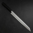 Yanagi Kiritsuke Blue Steel #1 Suminagashi Buffalo Ebony Handle With Sheath 300mm (11.8”)-[Musashi]-[Japanese-Kitchen-Knives]
