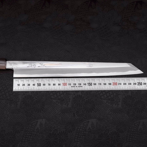 Yanagi Kiritsuke Blue Steel #1 Kasumi Buffalo Ebony Handle 270mm With Sheath-[Musashi]-[Japanese-Kitchen-Knives]