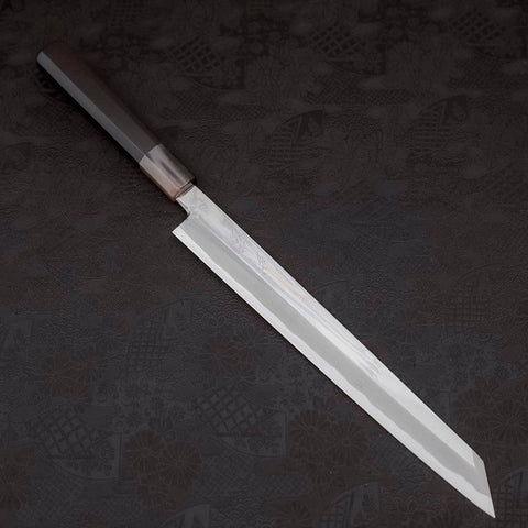 Yanagi Kiritsuke Blue Steel #1 Kasumi Buffalo Ebony Handle 270mm With Sheath-[Musashi]-[Japanese-Kitchen-Knives]