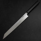 Yanagi Kiritsuke Blue Steel #1 Suminagashi Buffalo Ebony Handle With Sheath 270mm-[Musashi]-[Japanese-Kitchen-Knives]
