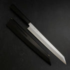 Yanagi Kiritsuke Blue Steel #1 Suminagashi Buffalo Ebony Handle With Sheath 270mm-[Musashi]-[Japanese-Kitchen-Knives]