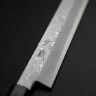 Yanagi Kiritsuke Blue Steel #1 Suminagashi Buffalo Ebony Handle With Sheath 330mm-[Musashi]-[Japanese-Kitchen-Knives]