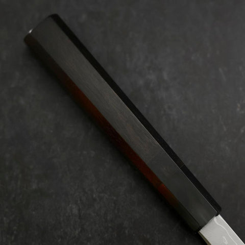 Yanagi Kiritsuke Blue Steel #1 Suminagashi Buffalo Ebony Handle With Sheath 330mm-[Musashi]-[Japanese-Kitchen-Knives]