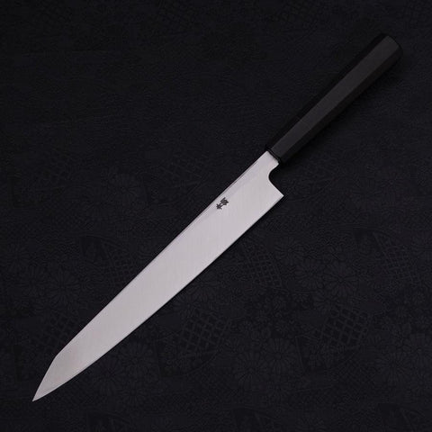 Yanagi Kiritsuke Blue Steel #2 Kasumi Mango de Ébano con Cuerno de Búfalo 240mm